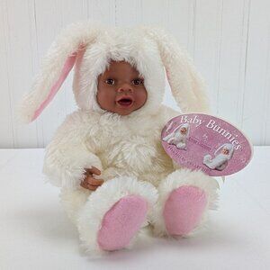 Vintage Anne Geddes Baby Bunnies Bean Filled Plush Vinyl Face African American